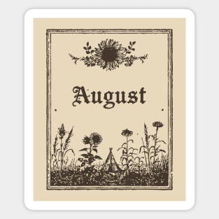 Minimalist August Wildflowers Magnet